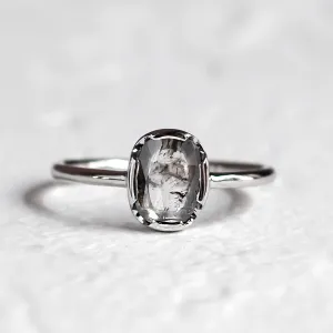 Gold salt'n'pepper diamond ring in art deco style ARTISTA