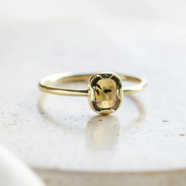 Gold salt'n'pepper diamond ring in art deco style ARTISTA Image