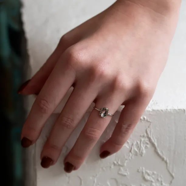 Gold salt'n'pepper diamond ring in art deco style ARTISTA Image