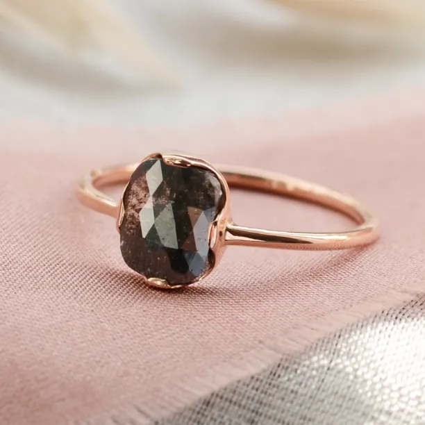 Gold salt'n'pepper diamond ring in art deco style ARTISTA Image