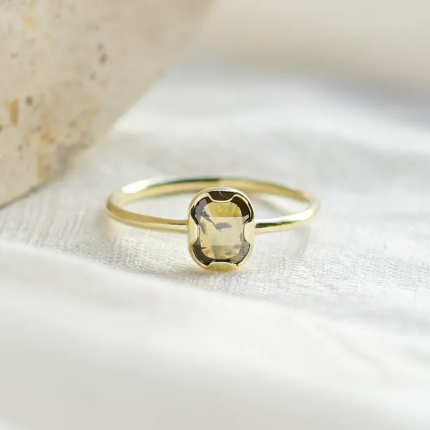 Gold salt'n'pepper diamond ring in art deco style ARTISTA Image