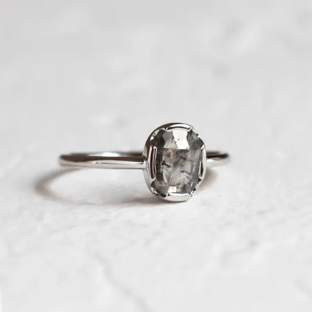 Gold salt'n'pepper diamond ring in art deco style ARTISTA Image