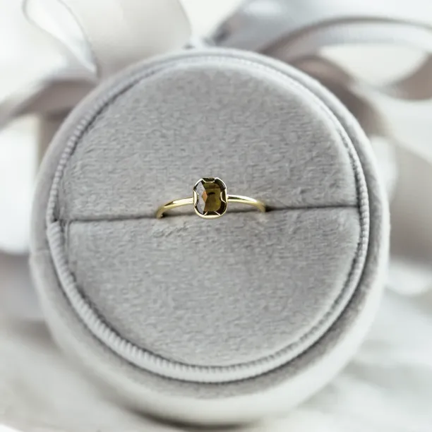 Gold salt'n'pepper diamond ring in art deco style ARTISTA Image