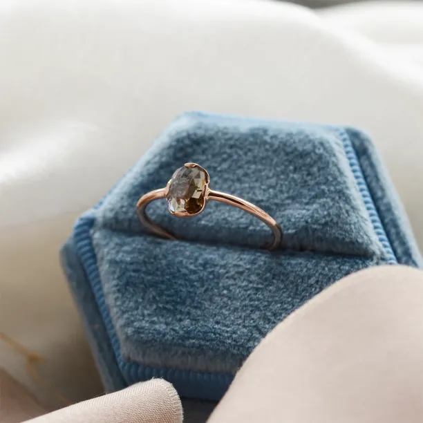 Gold salt'n'pepper diamond ring in art deco style ARTISTA Image