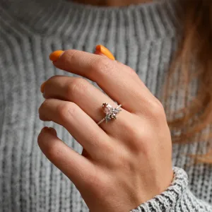 Original gold salt'n'pepper diamonds ring CROWNIAS Thumbnail