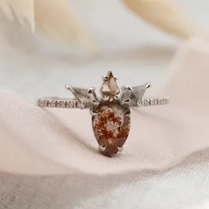 Original gold salt'n'pepper diamonds ring CROWNIAS Thumbnail