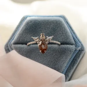 Original gold salt'n'pepper diamonds ring CROWNIAS Thumbnail