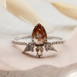 Original gold salt'n'pepper diamonds ring CROWNIAS Thumbnail