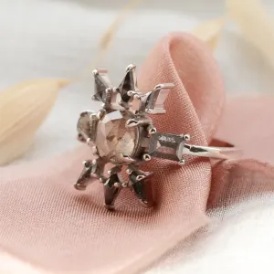 Luxury gold salt'n'pepper diamonds ring AURORA Thumbnail