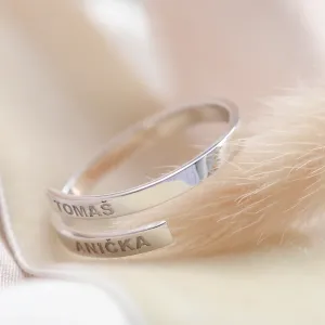 Silver spiral ring with kids names MATTEOS Thumbnail