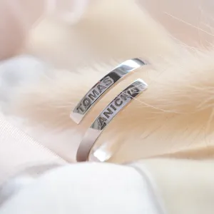Gold spiral ring with kids names MATTEO Thumbnail
