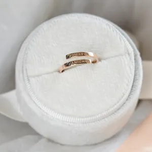 Gold spiral ring with kids names MATTEO Thumbnail