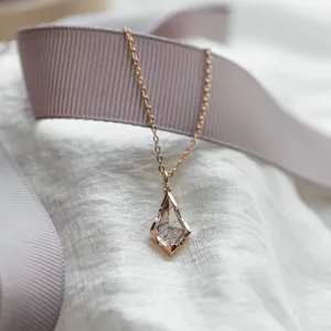 Rutilated quartz pendant with diamond MATTIAS Thumbnail