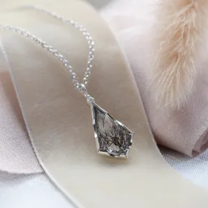 Rutilated quartz pendant with diamond MATTIAS Thumbnail