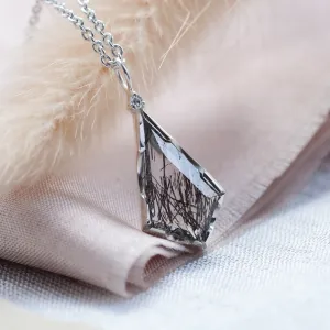 Rutilated quartz pendant with diamond MATTIAS Thumbnail