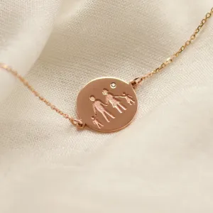 Gold bracelet with family symbol and diamond ZERAX Thumbnail