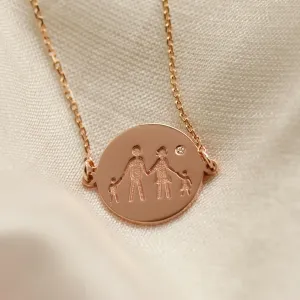 Gold bracelet with family symbol and diamond ZERAX Thumbnail