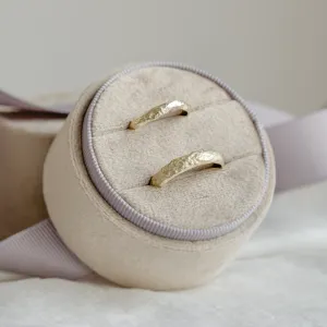 Gold wedding bands with moon surface APOLLO Thumbnail