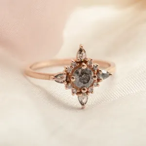 Unique cluster salt'n'pepper diamonds ring RAVENNA Thumbnail