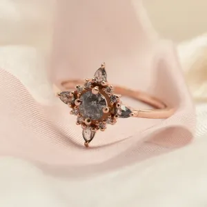 Unique cluster salt'n'pepper diamonds ring RAVENNA Thumbnail