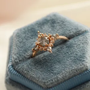 Unique cluster salt'n'pepper diamonds ring RAVENNA Thumbnail