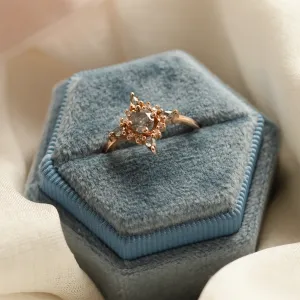 Unique cluster salt'n'pepper diamonds ring RAVENNA Thumbnail