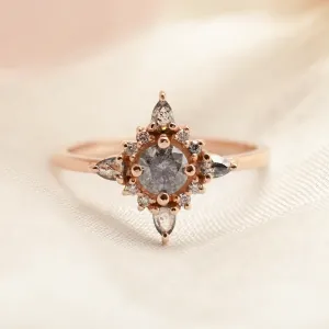 Unique cluster salt'n'pepper diamonds ring RAVENNA Thumbnail