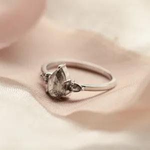 Gold pear salt'n'pepper diamonds ring JACOBELLA Thumbnail