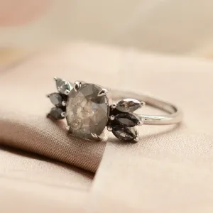 Original ring with salt'n'pepper diamonds GIUSTINA Thumbnail