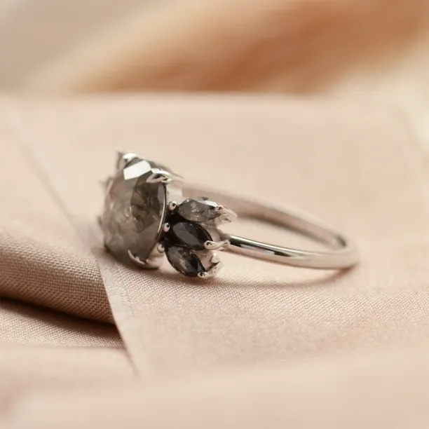 Original ring with salt'n'pepper diamonds GIUSTINA Image