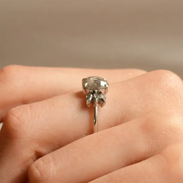 Original ring with salt'n'pepper diamonds GIUSTINA Image