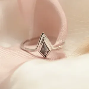 Non-traditional ring with kite salt'n'pepper diamond GIRALDA Thumbnail