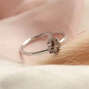Minimalist ring with kite salt'n'pepper diamond GIUDITTA Thumbnail