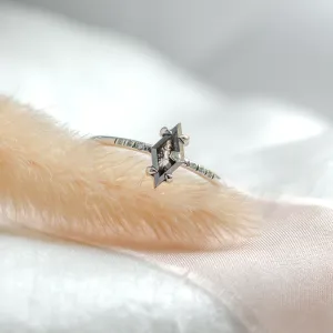 Engagement kite salt'n'pepper diamond ring GIANETTA Thumbnail
