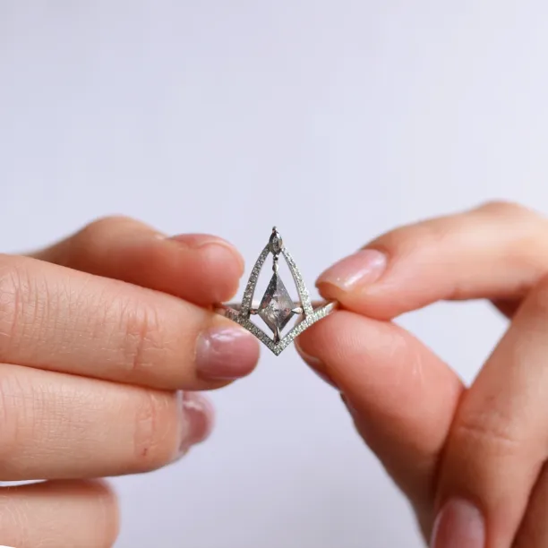 Extravagant salt'n'pepper diamond ring CATHEDRAL Image