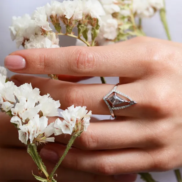 Extravagant salt'n'pepper diamond ring CATHEDRAL Image