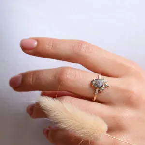 Engagement cluster ring with salt'n'pepper diamonds FIORENTINA Thumbnail