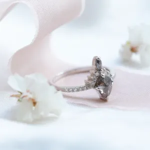 Engagement cluster ring with salt'n'pepper diamonds FIORENTINA Thumbnail