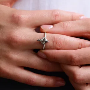 Engagement cluster ring with salt'n'pepper diamonds FIORENTINA Thumbnail