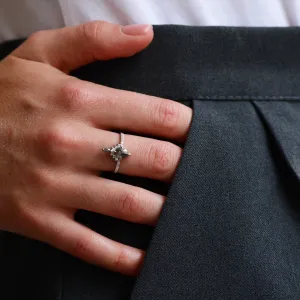 Engagement cluster ring with salt'n'pepper diamonds FIORENTINA Thumbnail