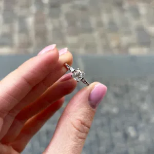Gold ring with gray diamond salt and pepper CATERINA Thumbnail