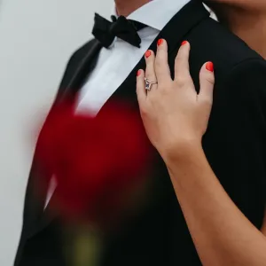 Kite salt and pepper diamond cluster ring with baguette diamonds ELEONORA Thumbnail