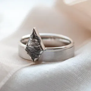 Gold engagement set with rutilated quartz GIADA Thumbnail