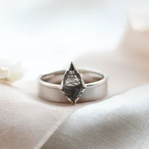 Gold engagement set with rutilated quartz GIADA Thumbnail