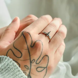 Kite salt and pepper diamond ring with baguette diamonds ARIANNA Thumbnail