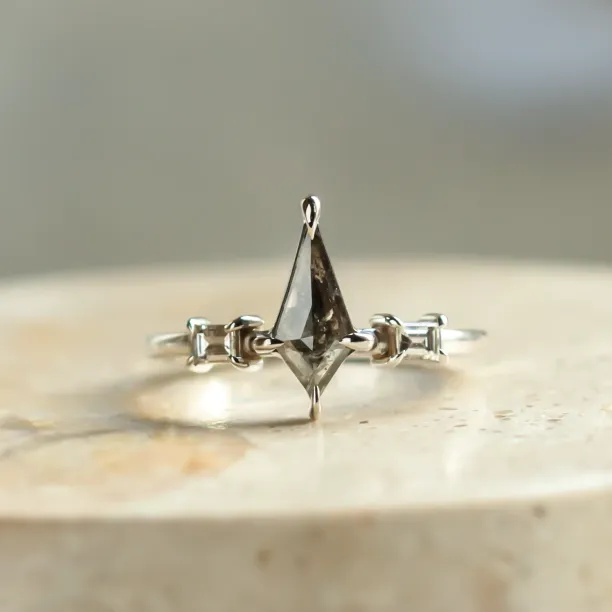 Kite salt and pepper diamond ring with baguette diamonds ARIANNA Image