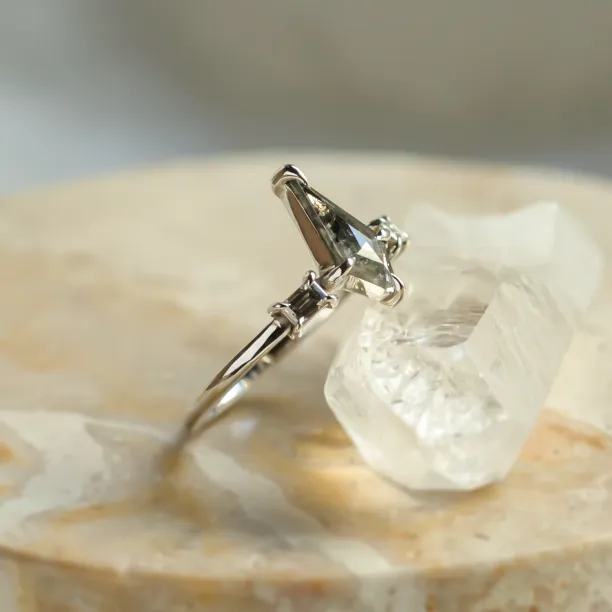 Kite salt and pepper diamond ring with baguette diamonds ARIANNA Image