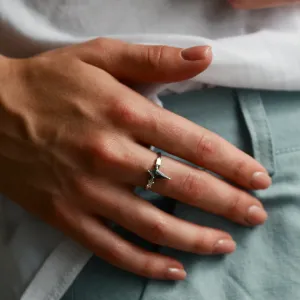 Kite salt and pepper diamond ring with baguette diamonds ARIANNA Thumbnail