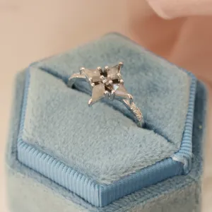 Gold star ring with salt and pepper diamonds ALESSIA Thumbnail