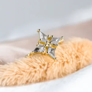 Gold star ring with salt and pepper diamonds ALESSIA Thumbnail